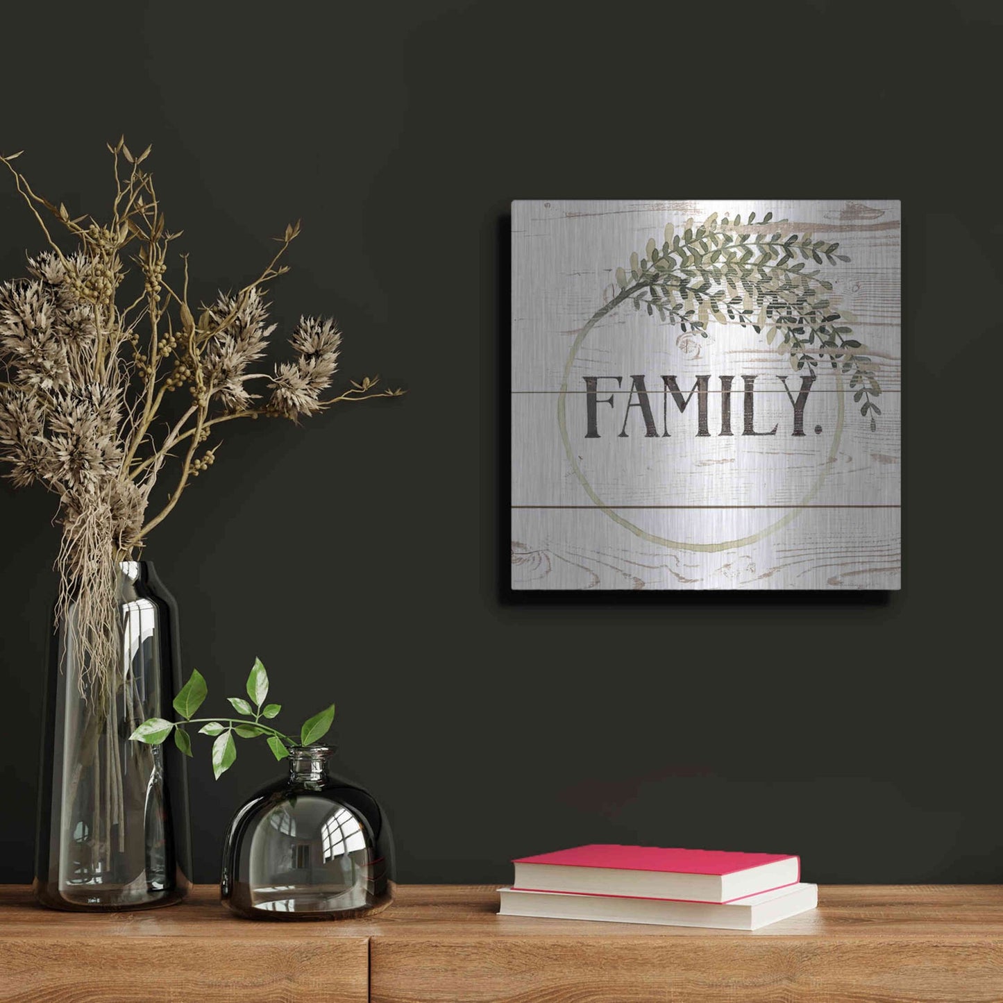 Luxe Metal Art 'Family Farmhouse II' by Grace Popp, Metal Wall Art,12x12