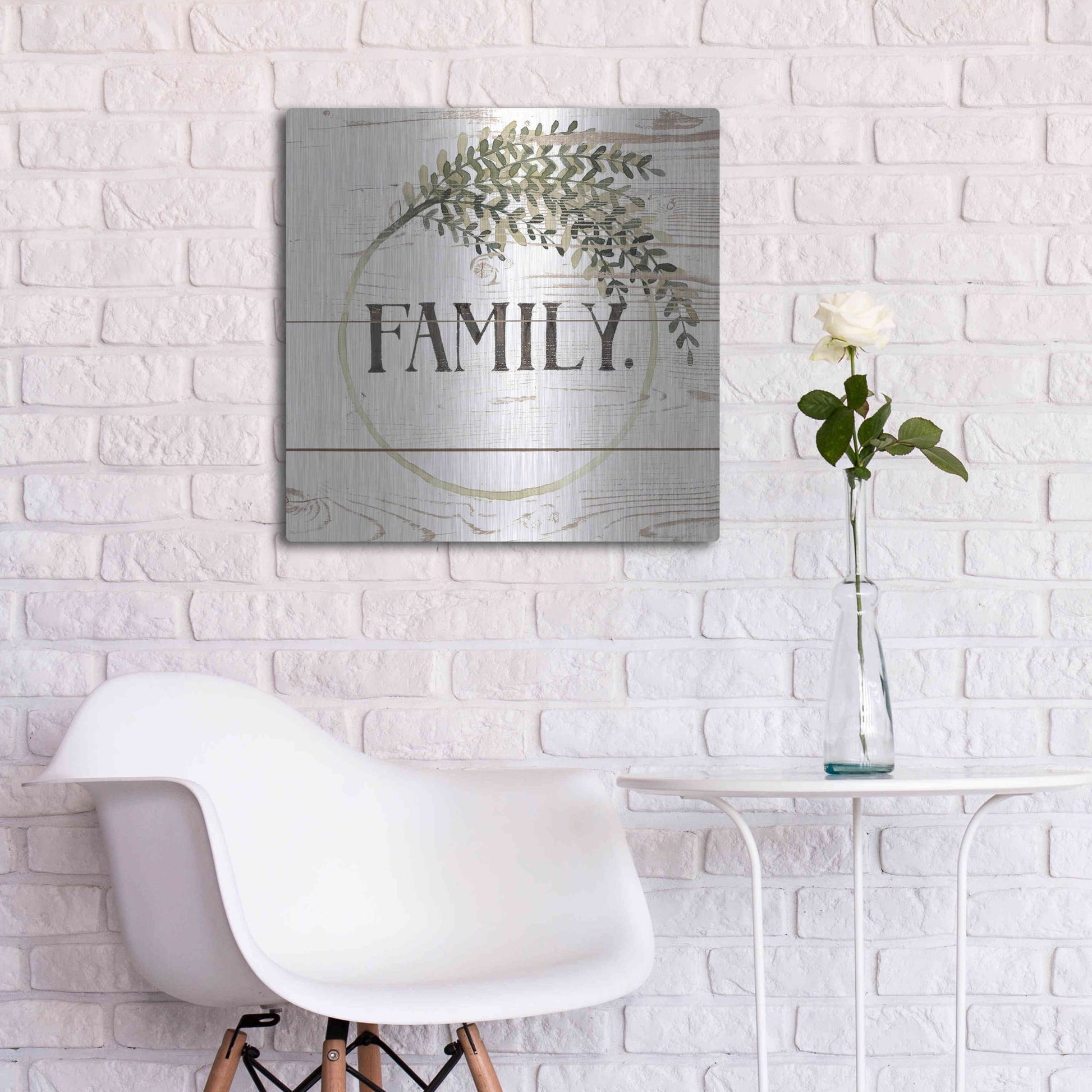 Luxe Metal Art 'Family Farmhouse II' by Grace Popp, Metal Wall Art,24x24