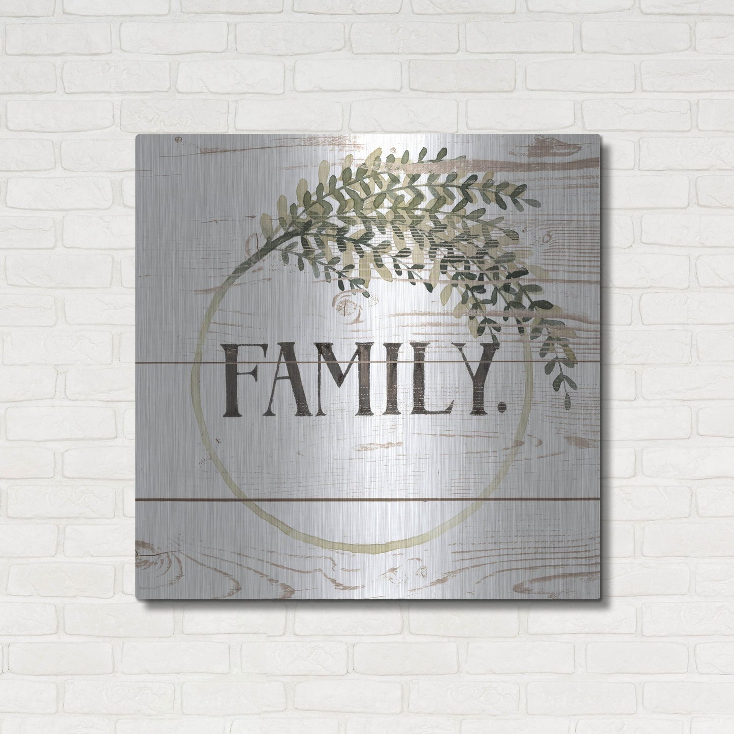 Luxe Metal Art 'Family Farmhouse II' by Grace Popp, Metal Wall Art,36x36