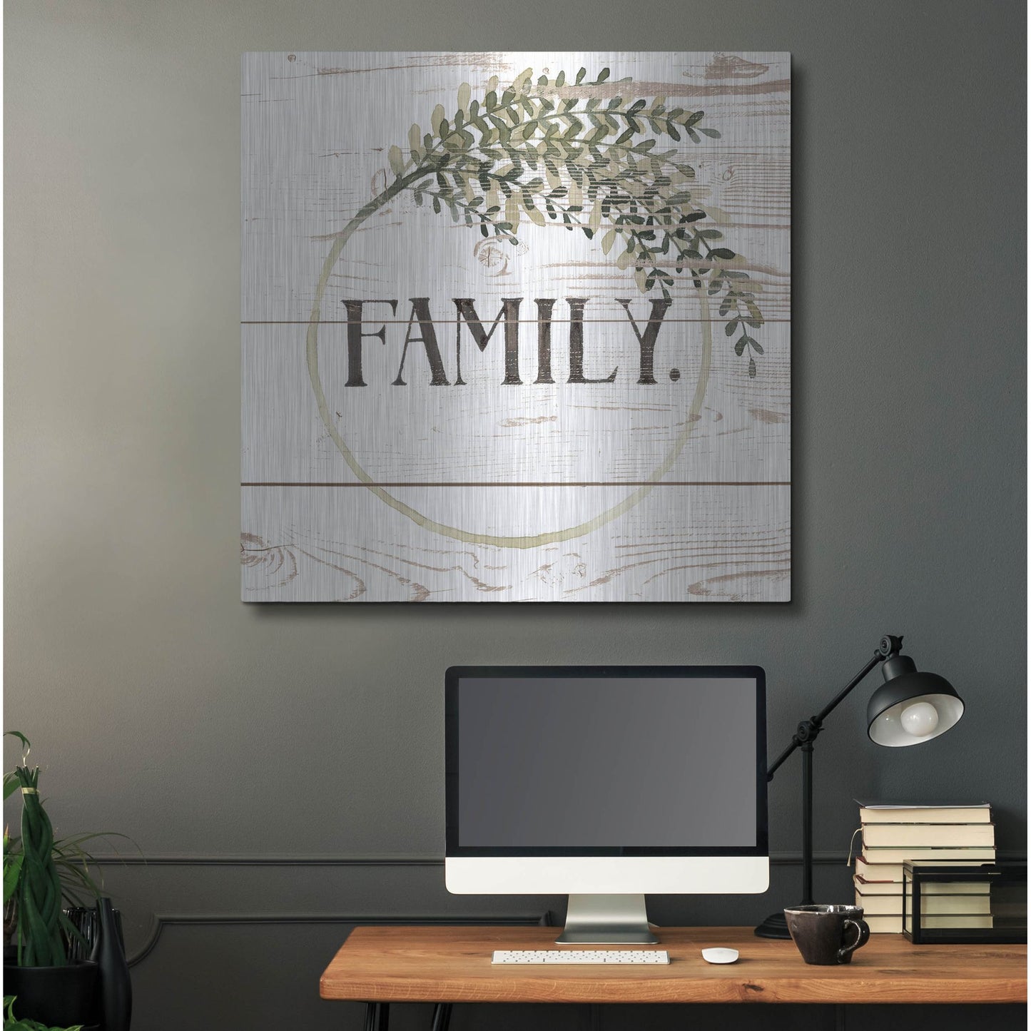 Luxe Metal Art 'Family Farmhouse II' by Grace Popp, Metal Wall Art,36x36