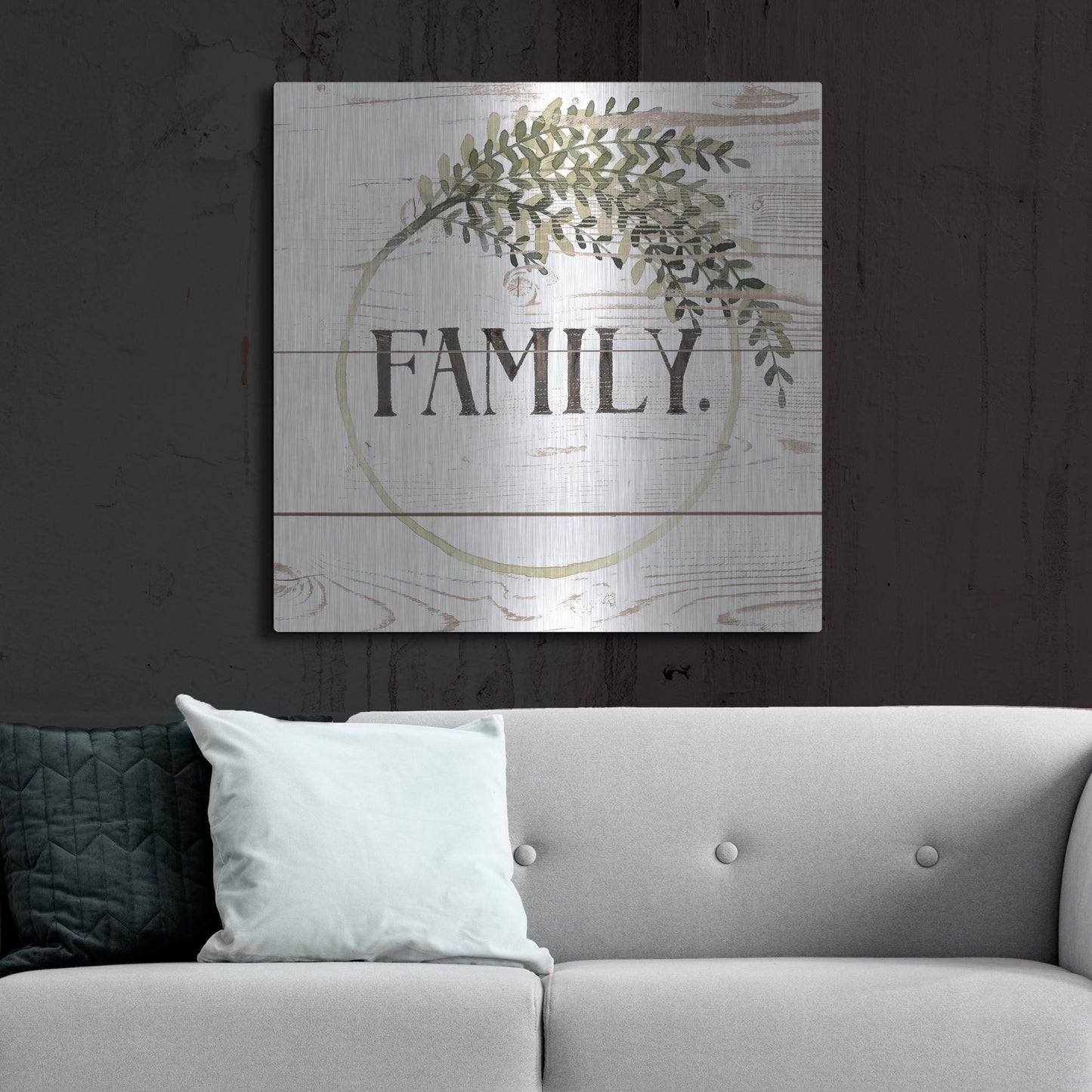 Luxe Metal Art 'Family Farmhouse II' by Grace Popp, Metal Wall Art,36x36