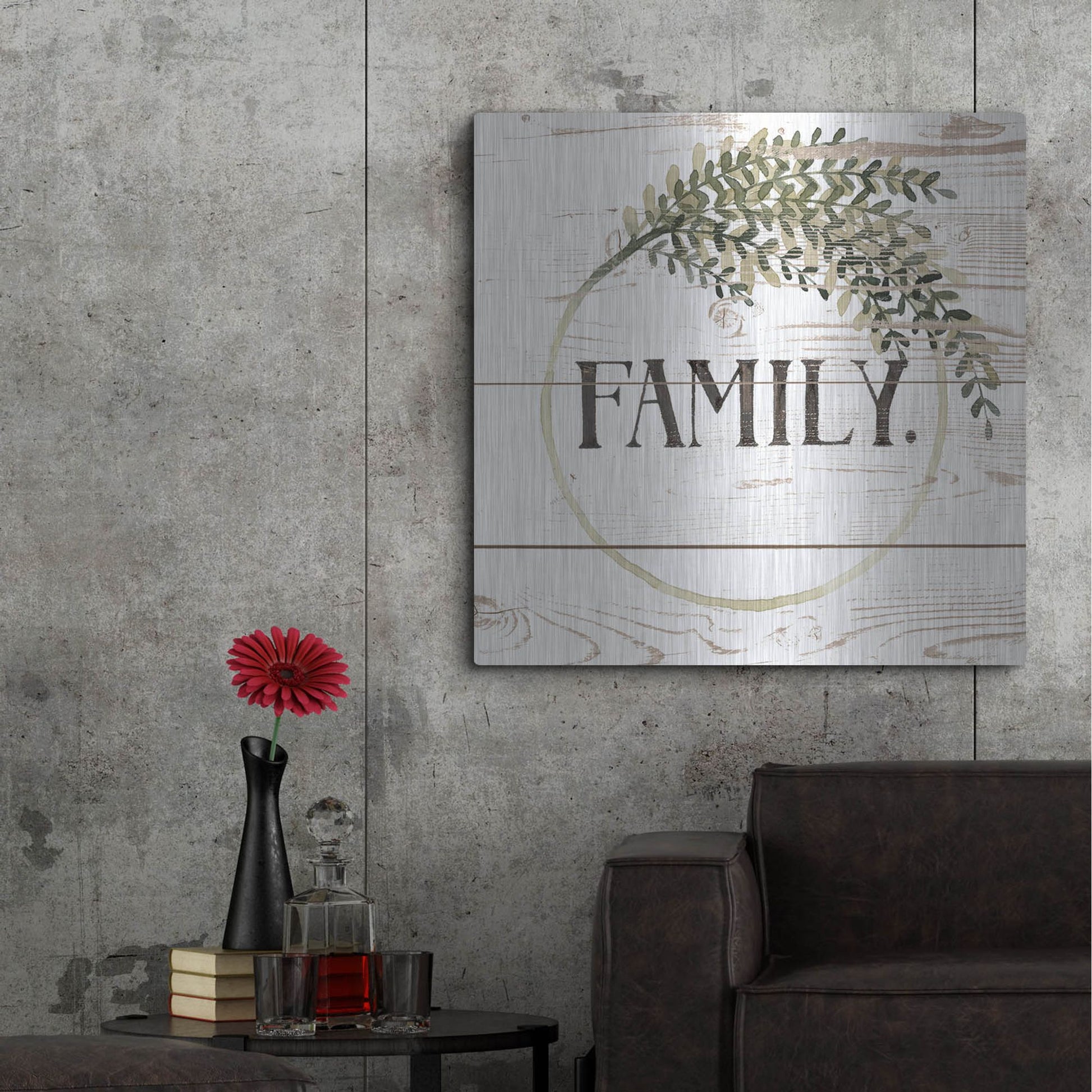 Luxe Metal Art 'Family Farmhouse II' by Grace Popp, Metal Wall Art,36x36