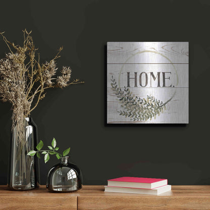 Luxe Metal Art 'Family Farmhouse I' by Grace Popp, Metal Wall Art,12x12