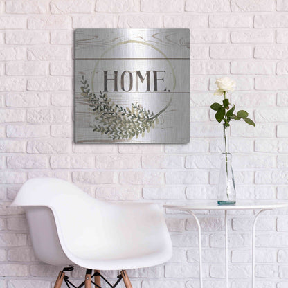 Luxe Metal Art 'Family Farmhouse I' by Grace Popp, Metal Wall Art,24x24