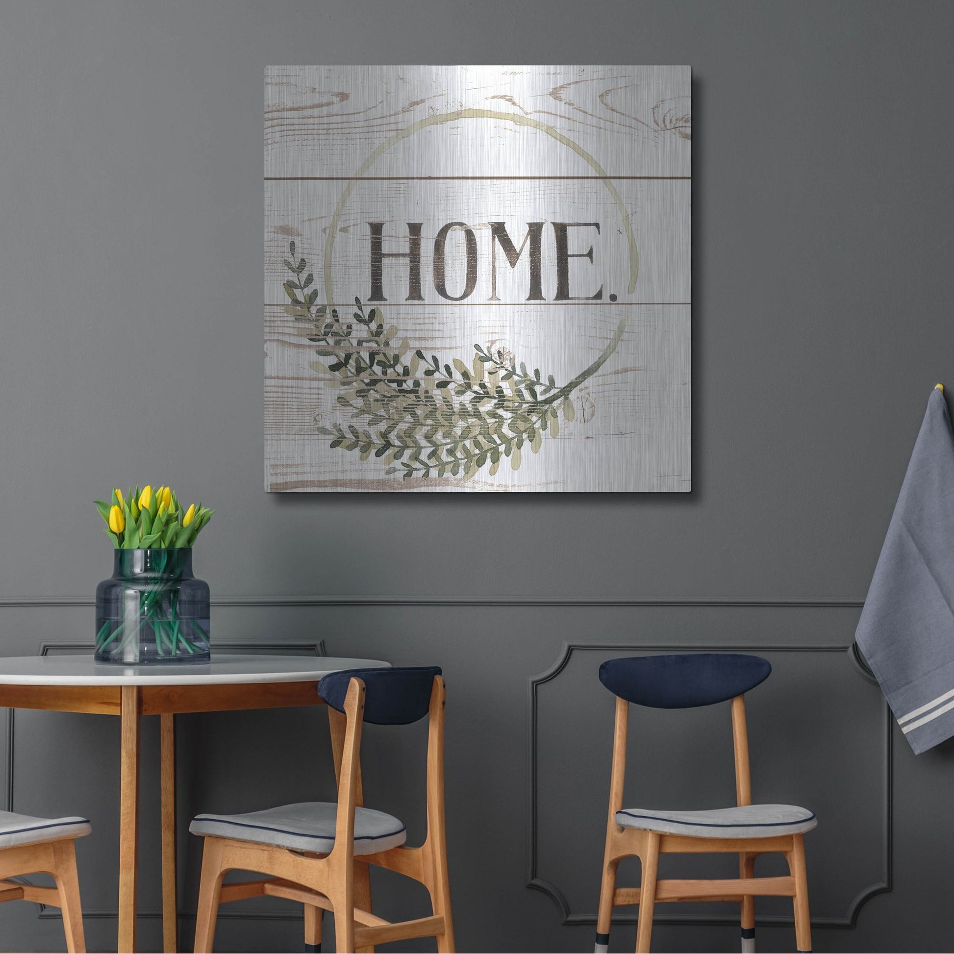 Luxe Metal Art 'Family Farmhouse I' by Grace Popp, Metal Wall Art,36x36