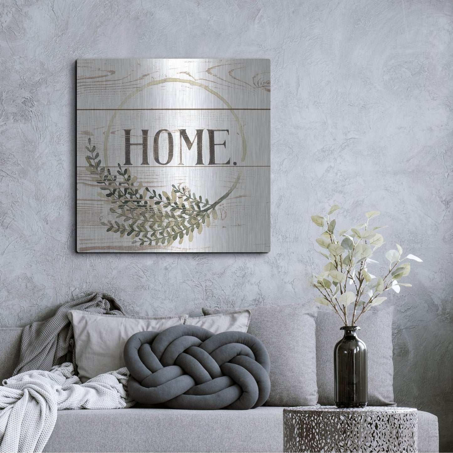 Luxe Metal Art 'Family Farmhouse I' by Grace Popp, Metal Wall Art,36x36