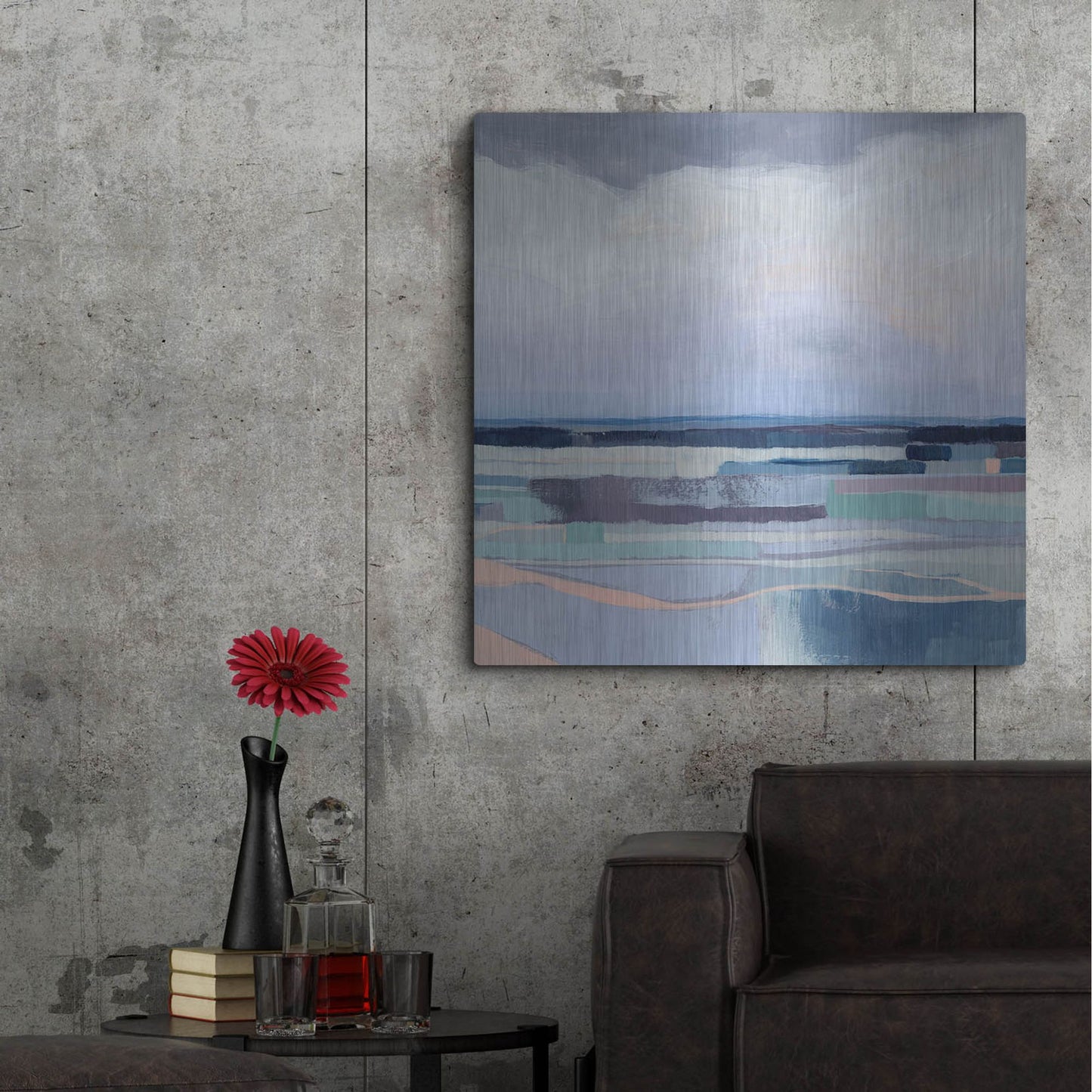 Luxe Metal Art 'Lavender Gale I' by Grace Popp, Metal Wall Art,36x36