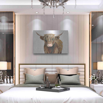 Luxe Metal Art 'Highland Cattle II' by Grace Popp, Metal Wall Art,36x24