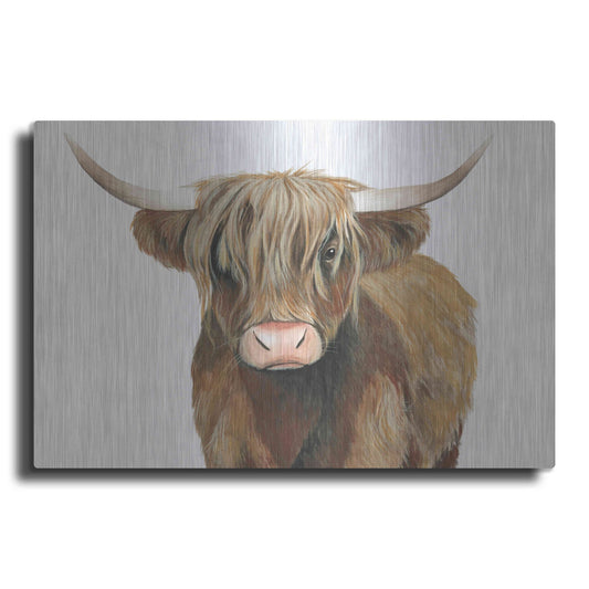 Luxe Metal Art 'Highland Cattle II' by Grace Popp, Metal Wall Art