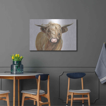 Luxe Metal Art 'Highland Cattle I' by Grace Popp, Metal Wall Art,36x24