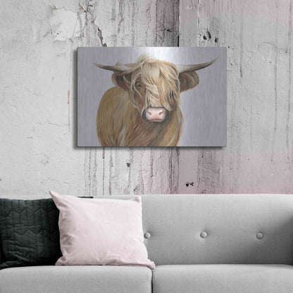 Luxe Metal Art 'Highland Cattle I' by Grace Popp, Metal Wall Art,36x24