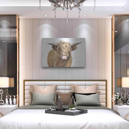 Luxe Metal Art 'Highland Cattle I' by Grace Popp, Metal Wall Art,36x24