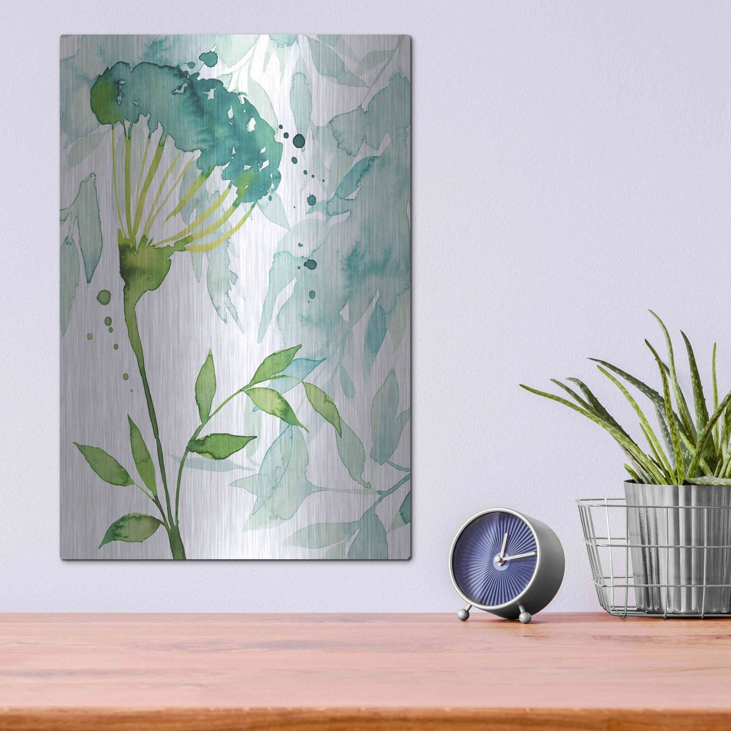 Luxe Metal Art 'Flower and Leaf Layers II' by Grace Popp, Metal Wall Art,12x16