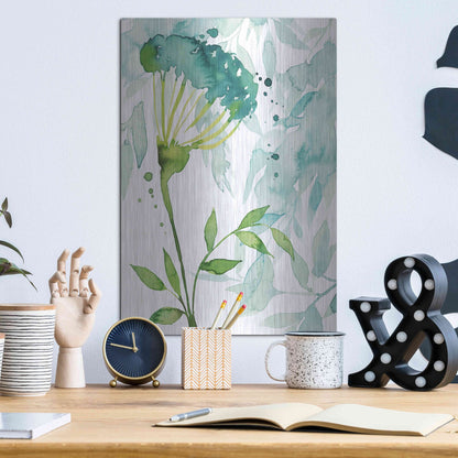 Luxe Metal Art 'Flower and Leaf Layers II' by Grace Popp, Metal Wall Art,12x16