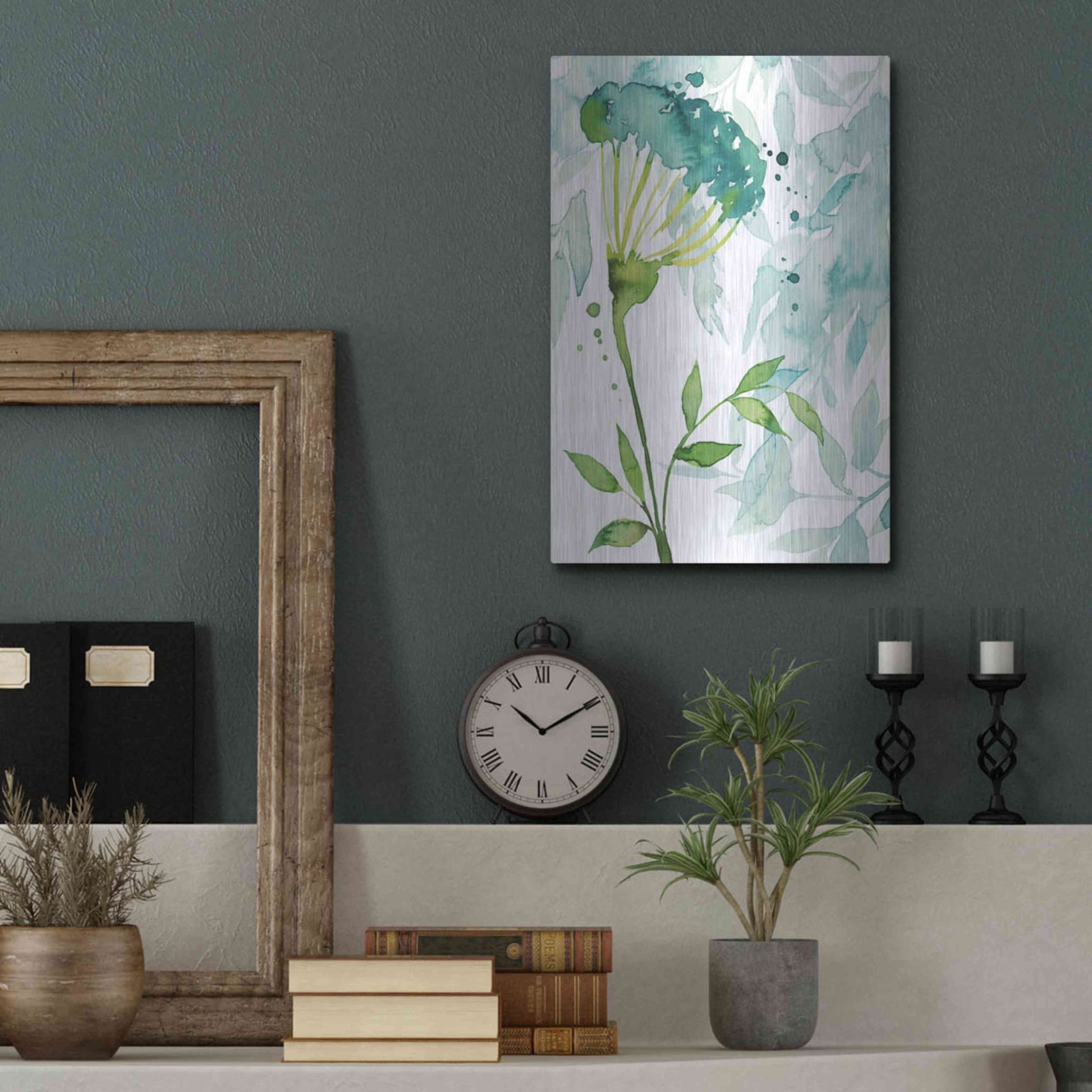 Luxe Metal Art 'Flower and Leaf Layers II' by Grace Popp, Metal Wall Art,12x16