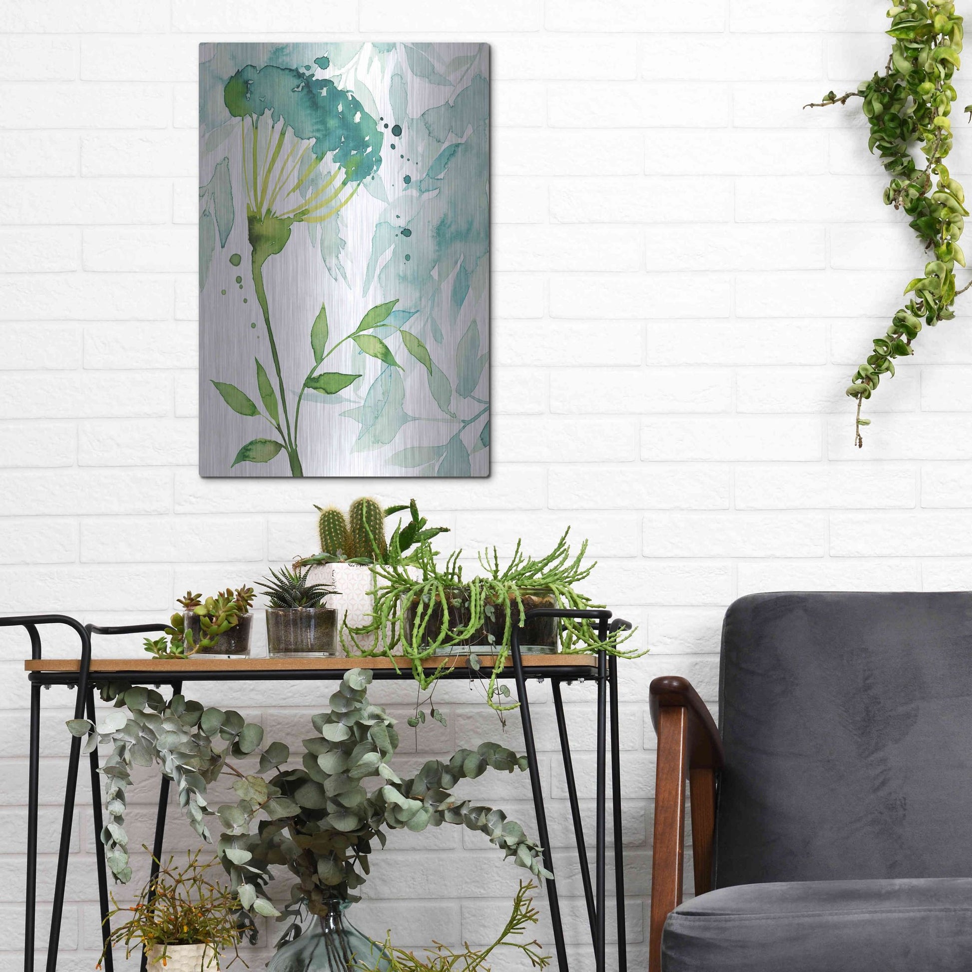 Luxe Metal Art 'Flower and Leaf Layers II' by Grace Popp, Metal Wall Art,12x16