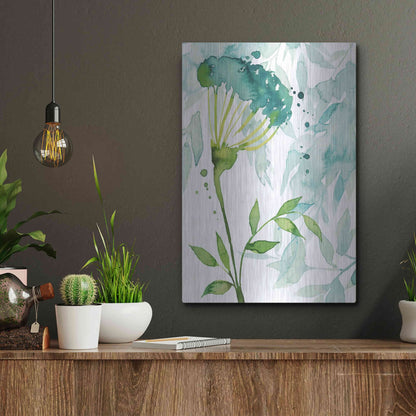 Luxe Metal Art 'Flower and Leaf Layers II' by Grace Popp, Metal Wall Art,12x16