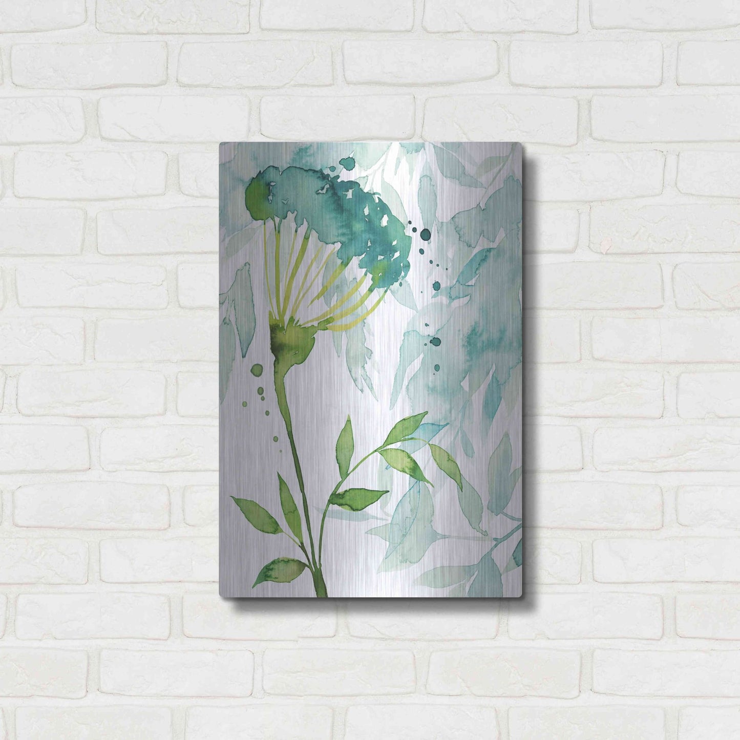 Luxe Metal Art 'Flower and Leaf Layers II' by Grace Popp, Metal Wall Art,16x24