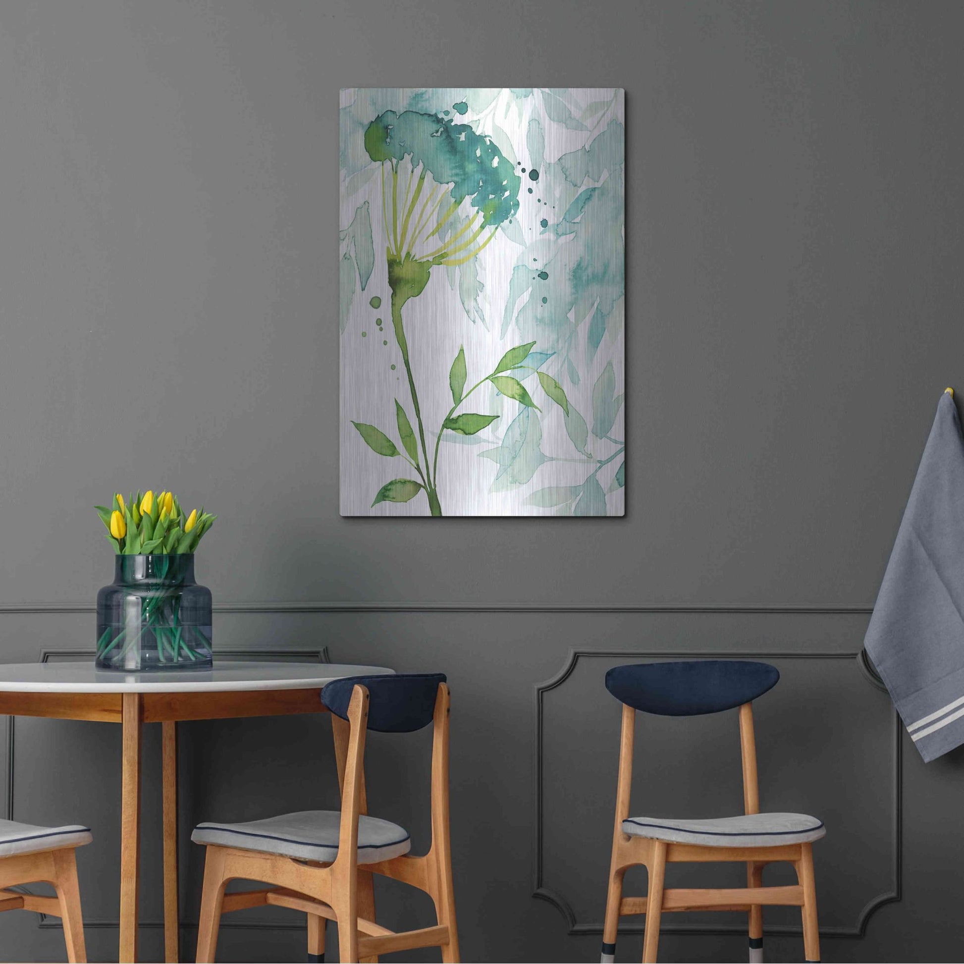 Luxe Metal Art 'Flower and Leaf Layers II' by Grace Popp, Metal Wall Art,24x36