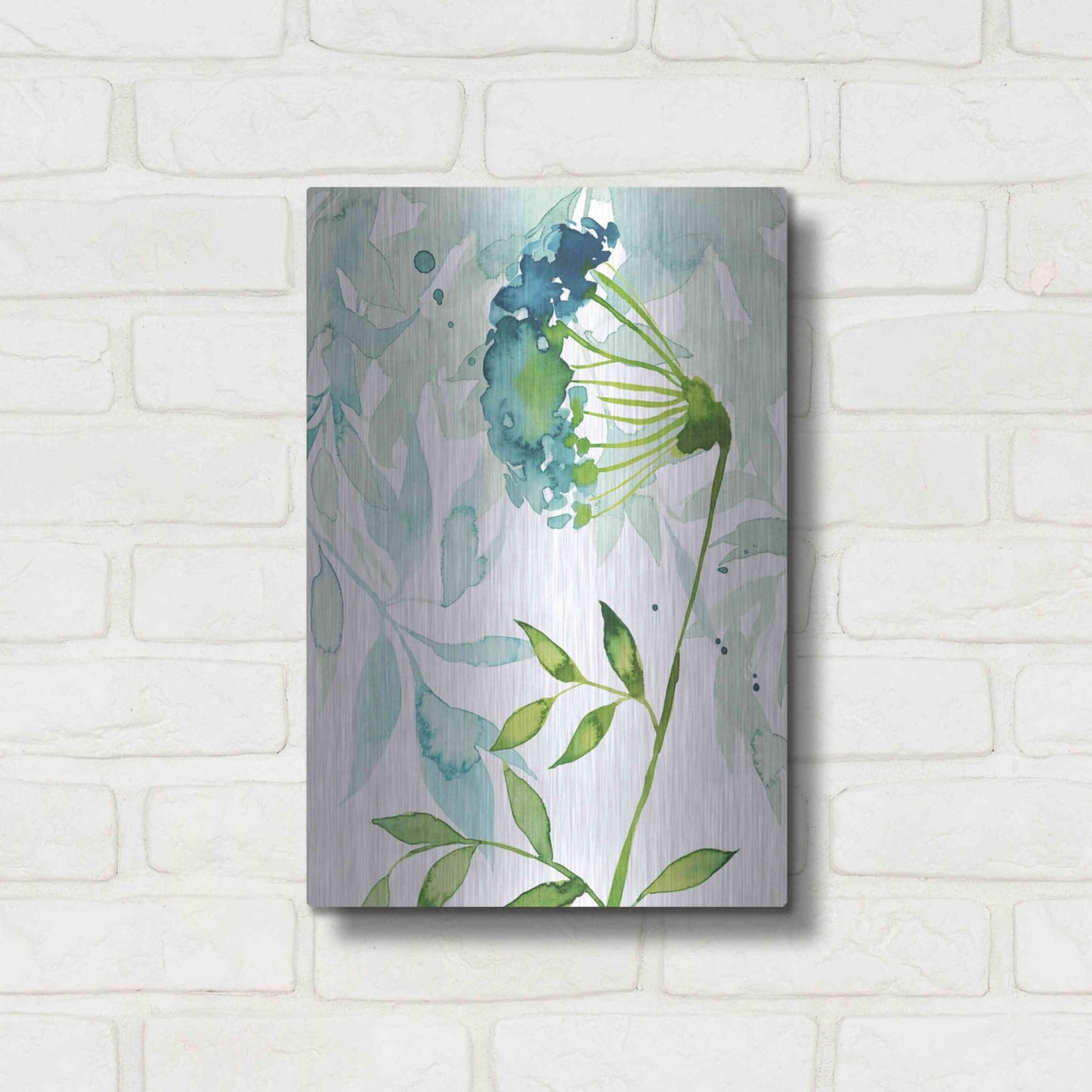 Luxe Metal Art 'Flower and Leaf Layers I' by Grace Popp, Metal Wall Art,12x16