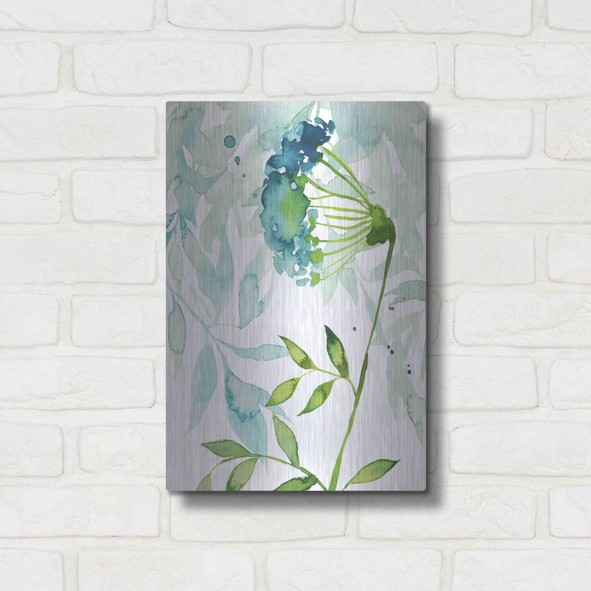Luxe Metal Art 'Flower and Leaf Layers I' by Grace Popp, Metal Wall Art,12x16