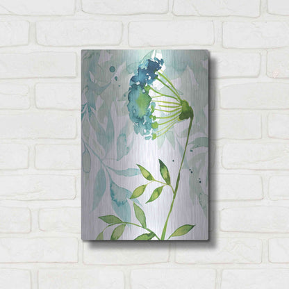 Luxe Metal Art 'Flower and Leaf Layers I' by Grace Popp, Metal Wall Art,12x16