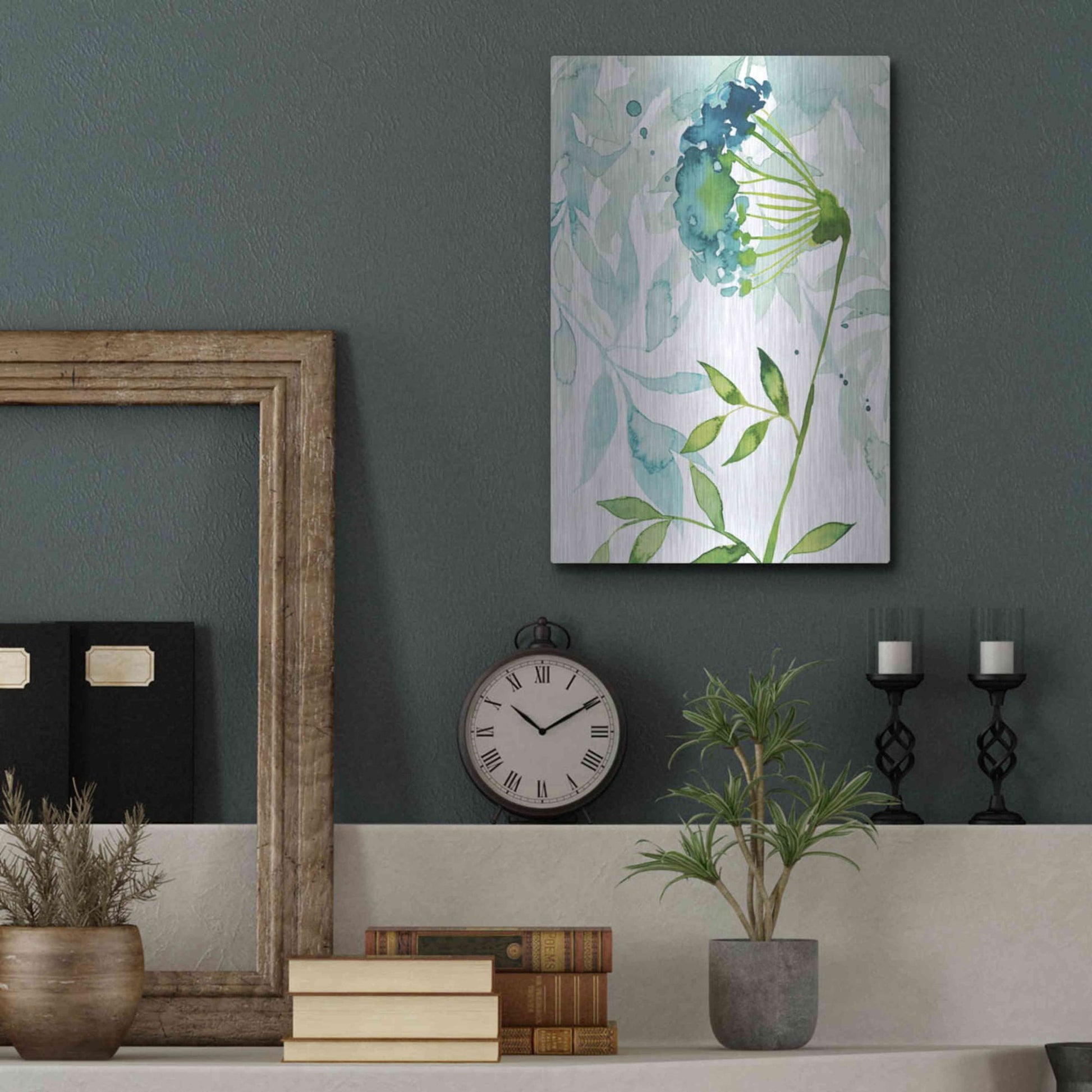 Luxe Metal Art 'Flower and Leaf Layers I' by Grace Popp, Metal Wall Art,12x16