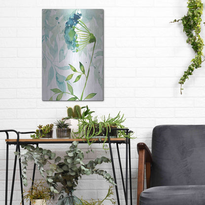 Luxe Metal Art 'Flower and Leaf Layers I' by Grace Popp, Metal Wall Art,12x16