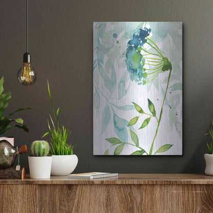 Luxe Metal Art 'Flower and Leaf Layers I' by Grace Popp, Metal Wall Art,12x16