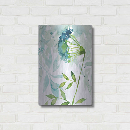 Luxe Metal Art 'Flower and Leaf Layers I' by Grace Popp, Metal Wall Art,16x24