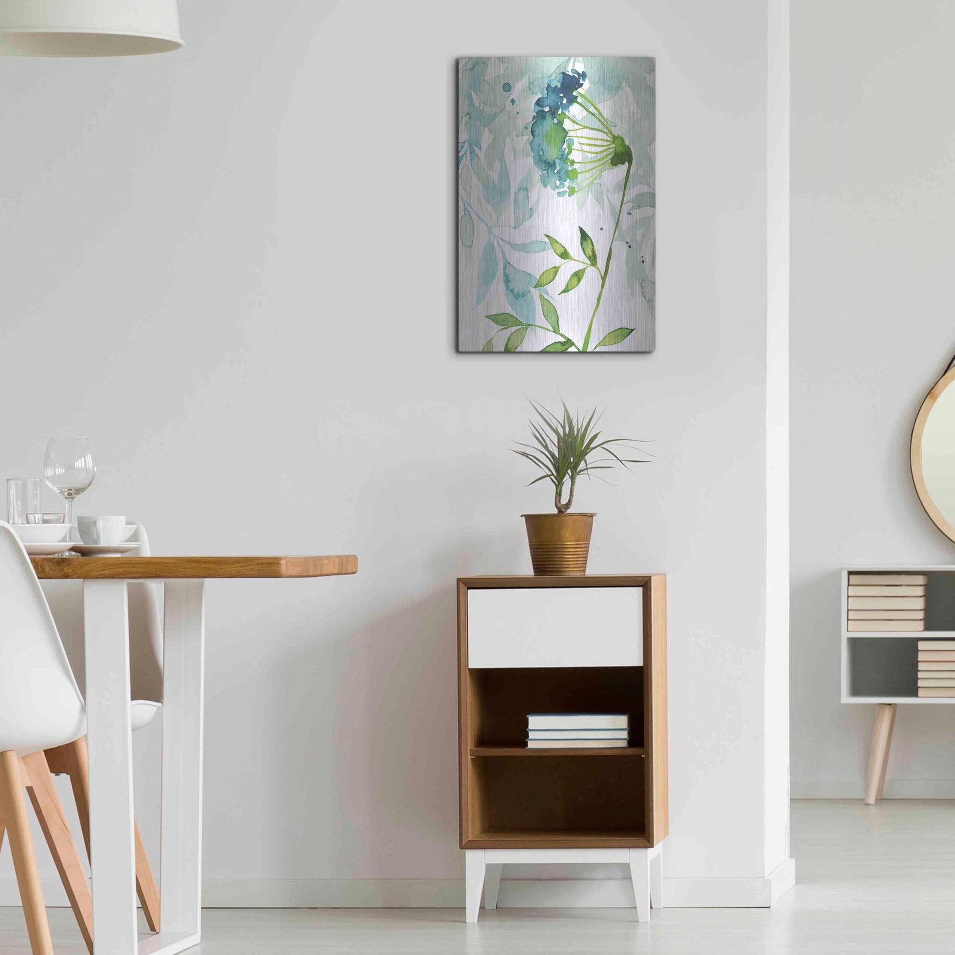 Luxe Metal Art 'Flower and Leaf Layers I' by Grace Popp, Metal Wall Art,16x24