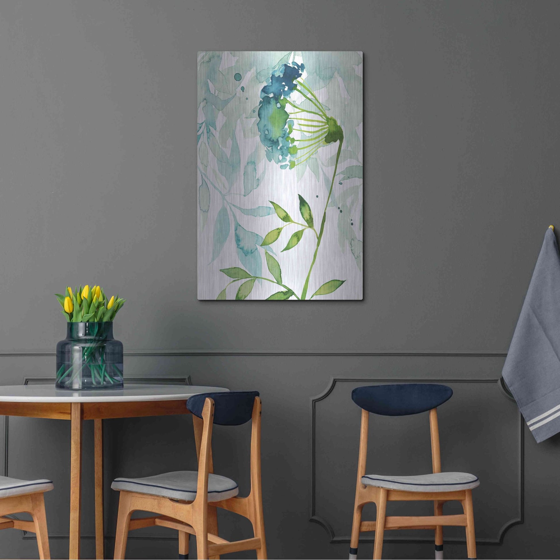 Luxe Metal Art 'Flower and Leaf Layers I' by Grace Popp, Metal Wall Art,24x36