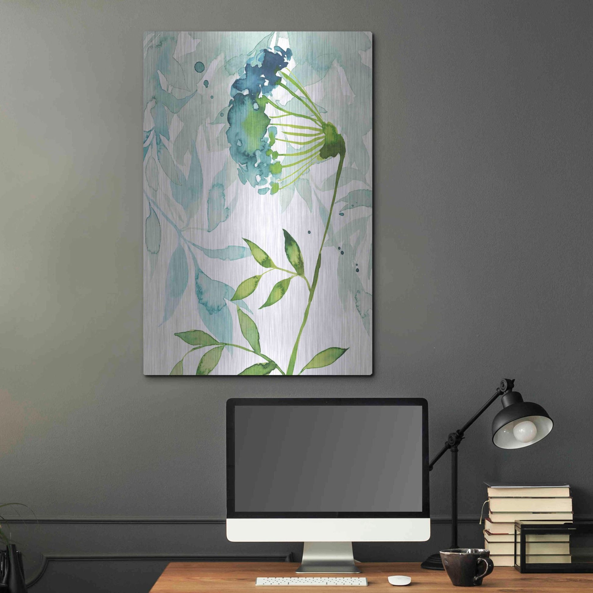 Luxe Metal Art 'Flower and Leaf Layers I' by Grace Popp, Metal Wall Art,24x36