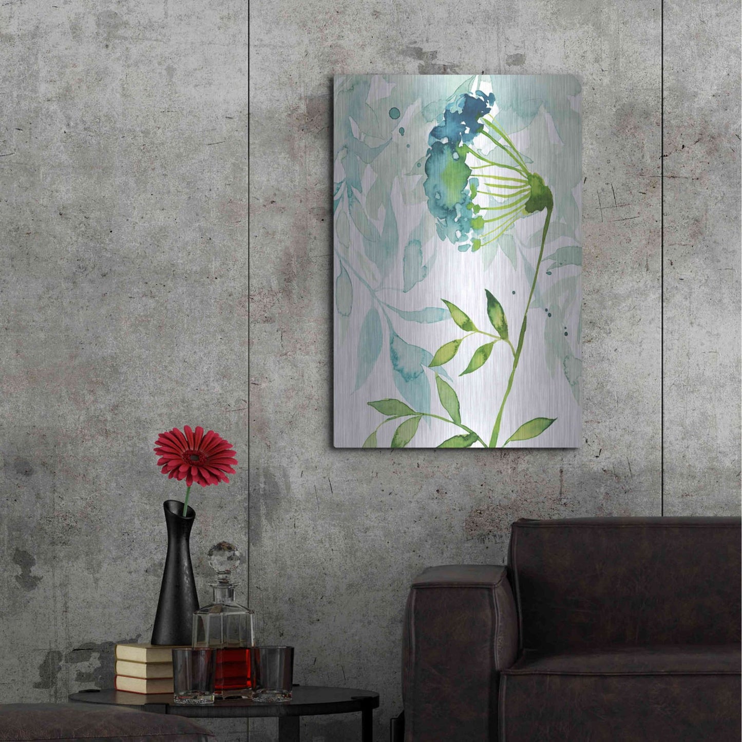 Luxe Metal Art 'Flower and Leaf Layers I' by Grace Popp, Metal Wall Art,24x36