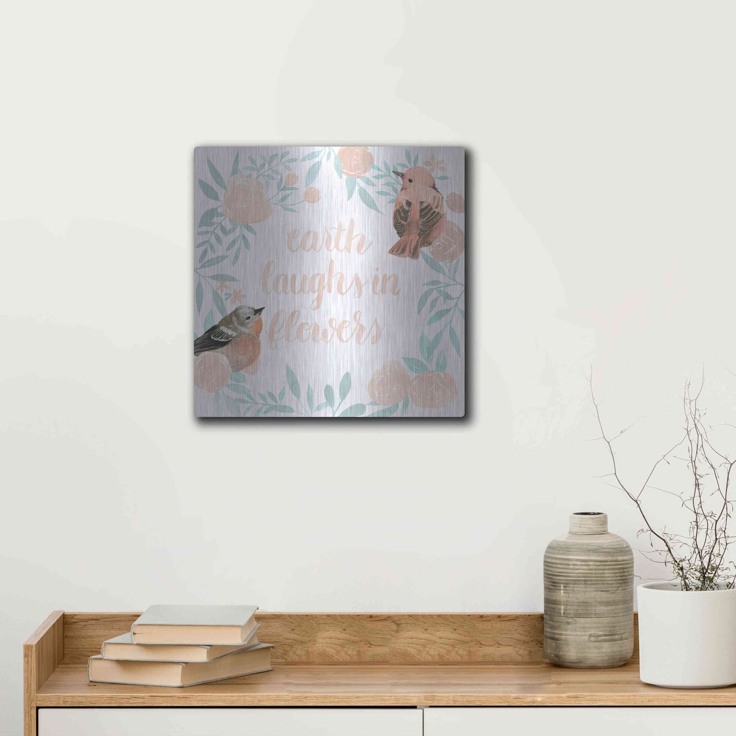 Luxe Metal Art 'Spring Awakening I' by Grace Popp, Metal Wall Art,12x12