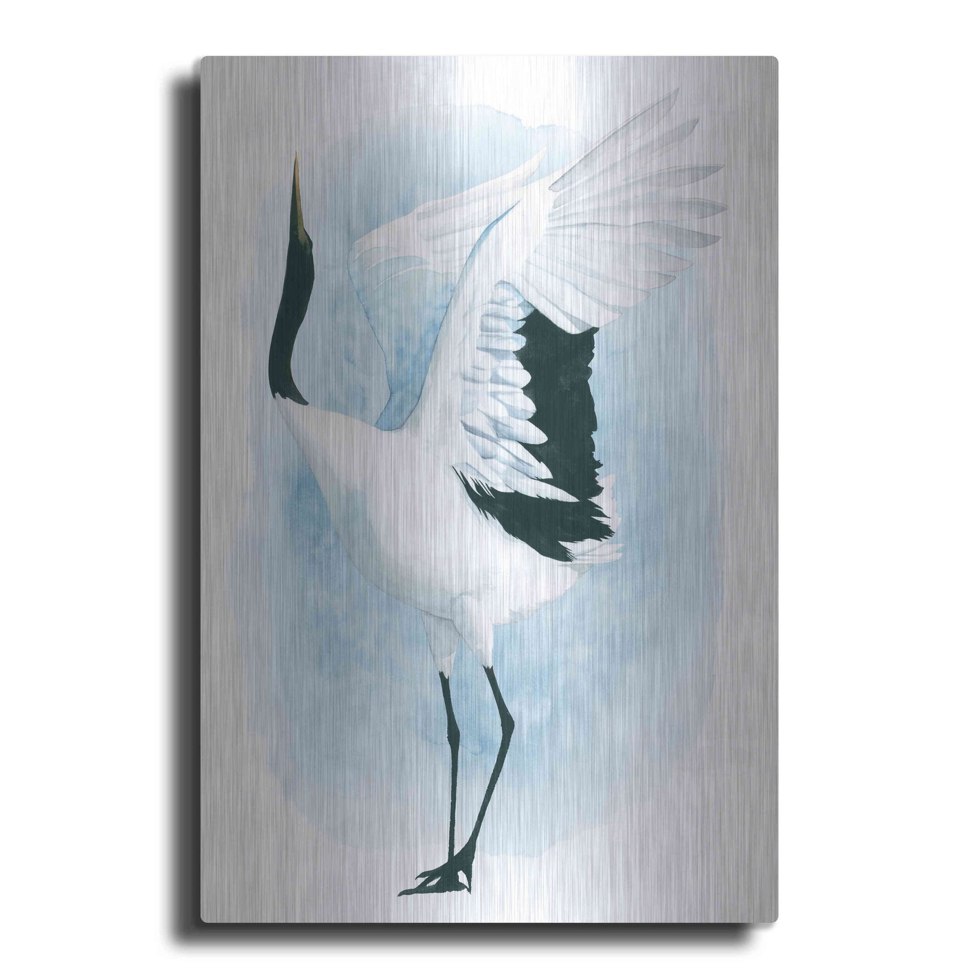 Luxe Metal Art 'Dancing Crane I' by Grace Popp, Metal Wall Art