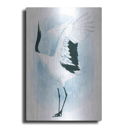 Luxe Metal Art 'Dancing Crane I' by Grace Popp, Metal Wall Art