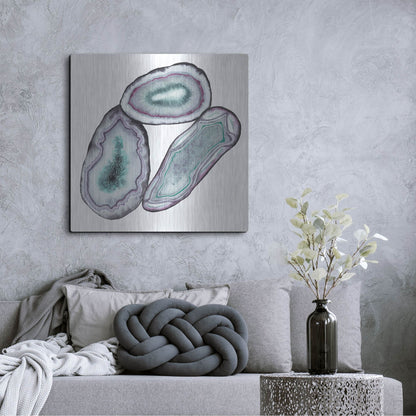 Luxe Metal Art 'Geode Gems III' by Grace Popp, Metal Wall Art,36x36