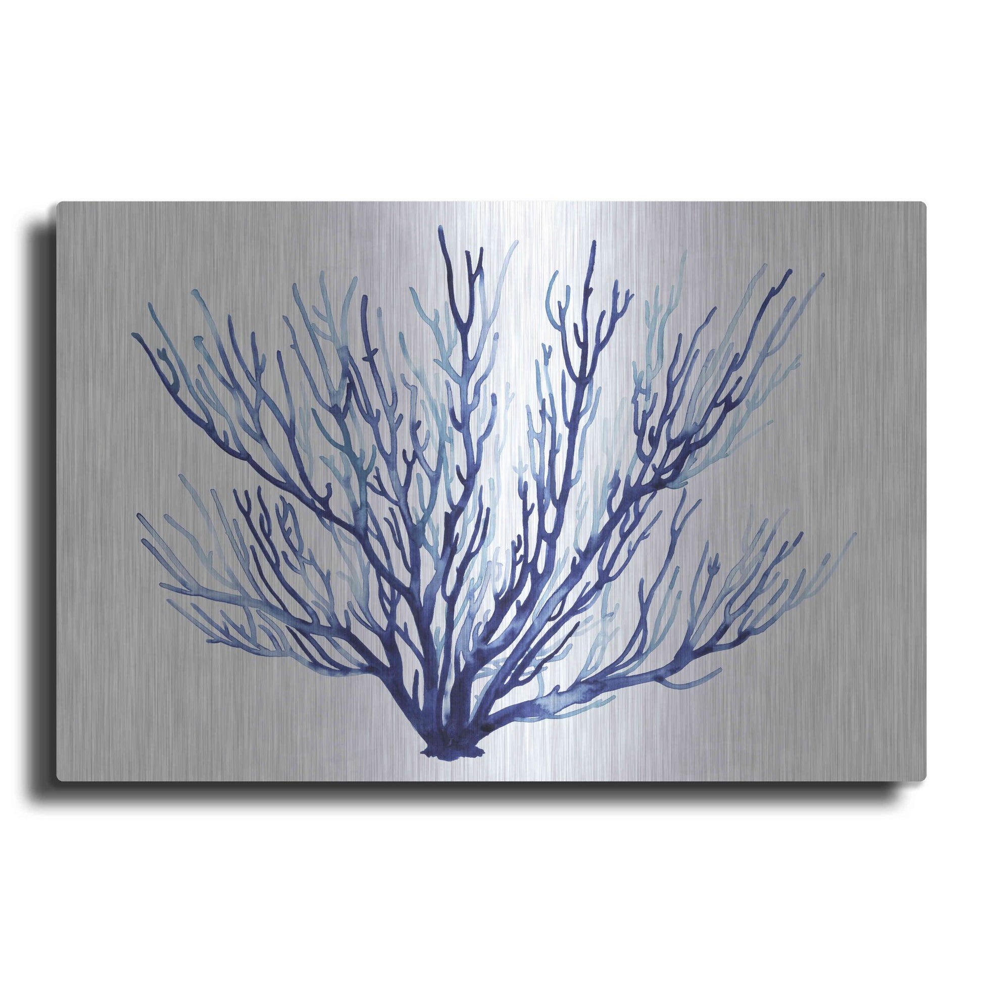 Luxe Metal Art 'Azure Fan II' by Grace Popp, Metal Wall Art