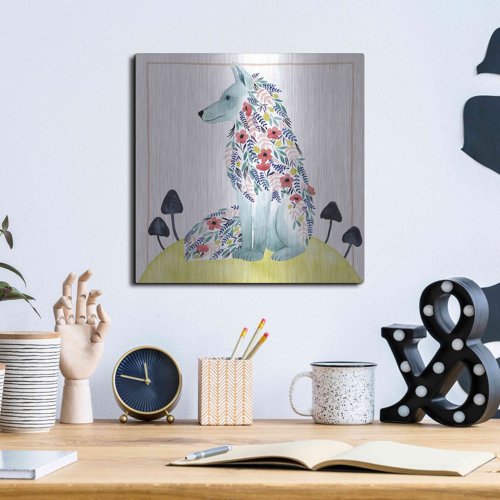 Luxe Metal Art 'Friends of Clementine III' by Grace Popp, Metal Wall Art,12x12