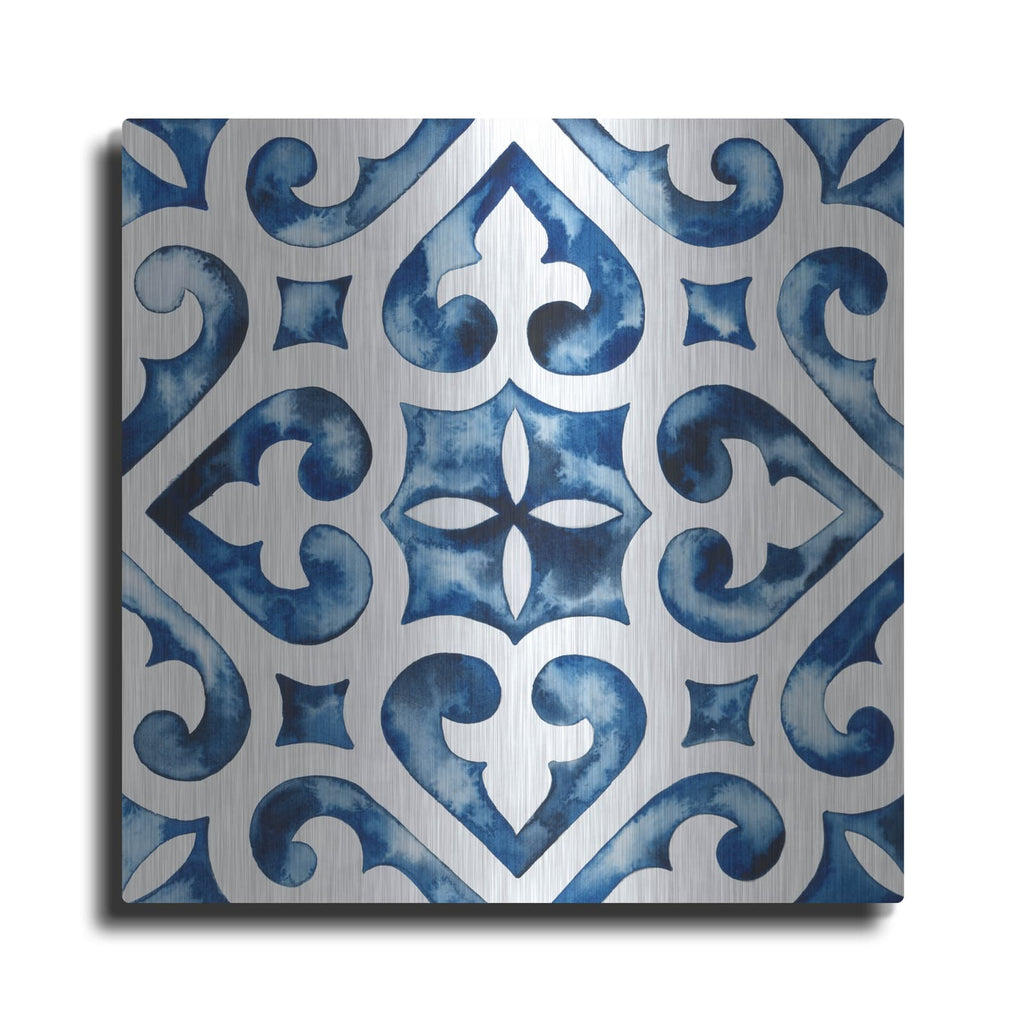 'Cobalt Tile VI' by Grace Popp – Metal Wall Art