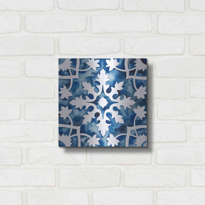 Luxe Metal Art 'Cobalt Tile V' by Grace Popp, Metal Wall Art,12x12