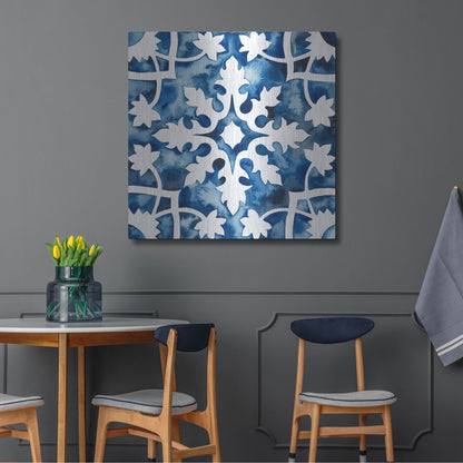 Luxe Metal Art 'Cobalt Tile V' by Grace Popp, Metal Wall Art,36x36