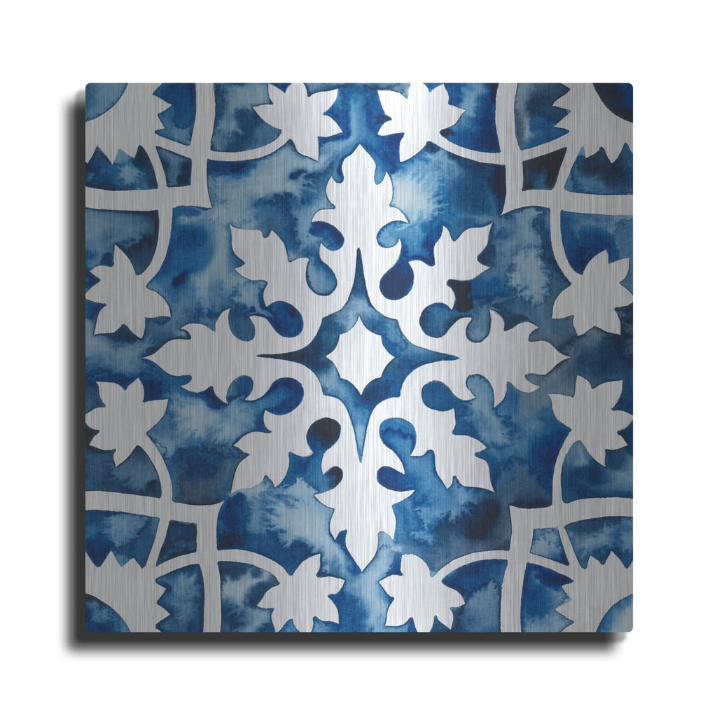 'Cobalt Tile V' by Grace Popp – Metal Wall Art