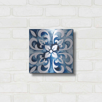 Luxe Metal Art 'Cobalt Tile II' by Grace Popp, Metal Wall Art,12x12