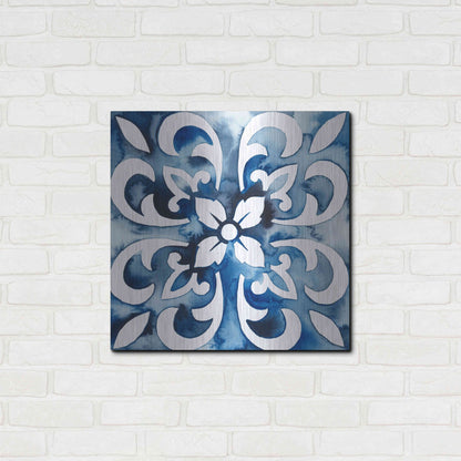 Luxe Metal Art 'Cobalt Tile II' by Grace Popp, Metal Wall Art,24x24