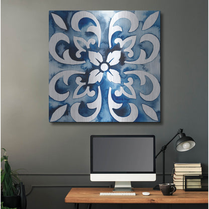 Luxe Metal Art 'Cobalt Tile II' by Grace Popp, Metal Wall Art,36x36