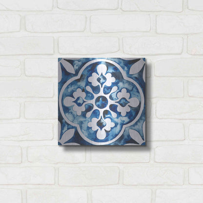 Luxe Metal Art 'Cobalt Tile I' by Grace Popp, Metal Wall Art,12x12
