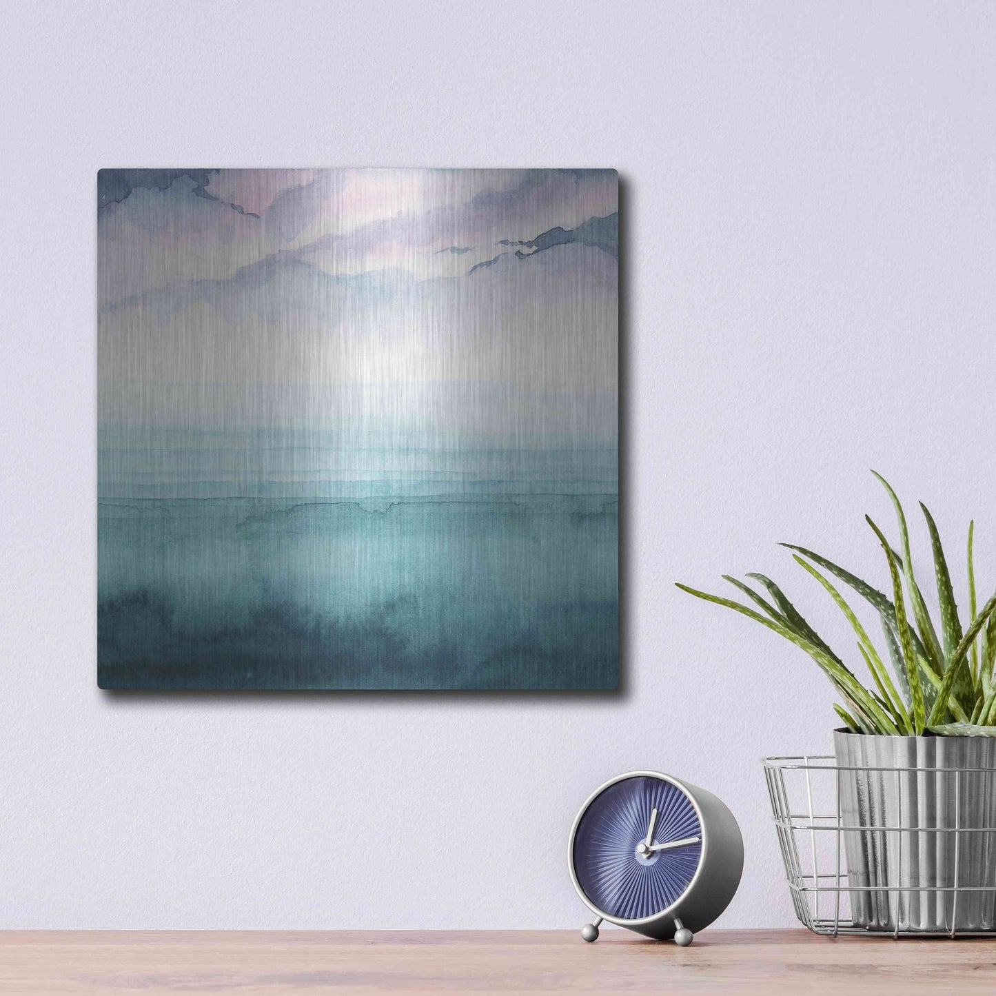 Luxe Metal Art 'Dusk on the Bay II' by Grace Popp, Metal Wall Art,12x12