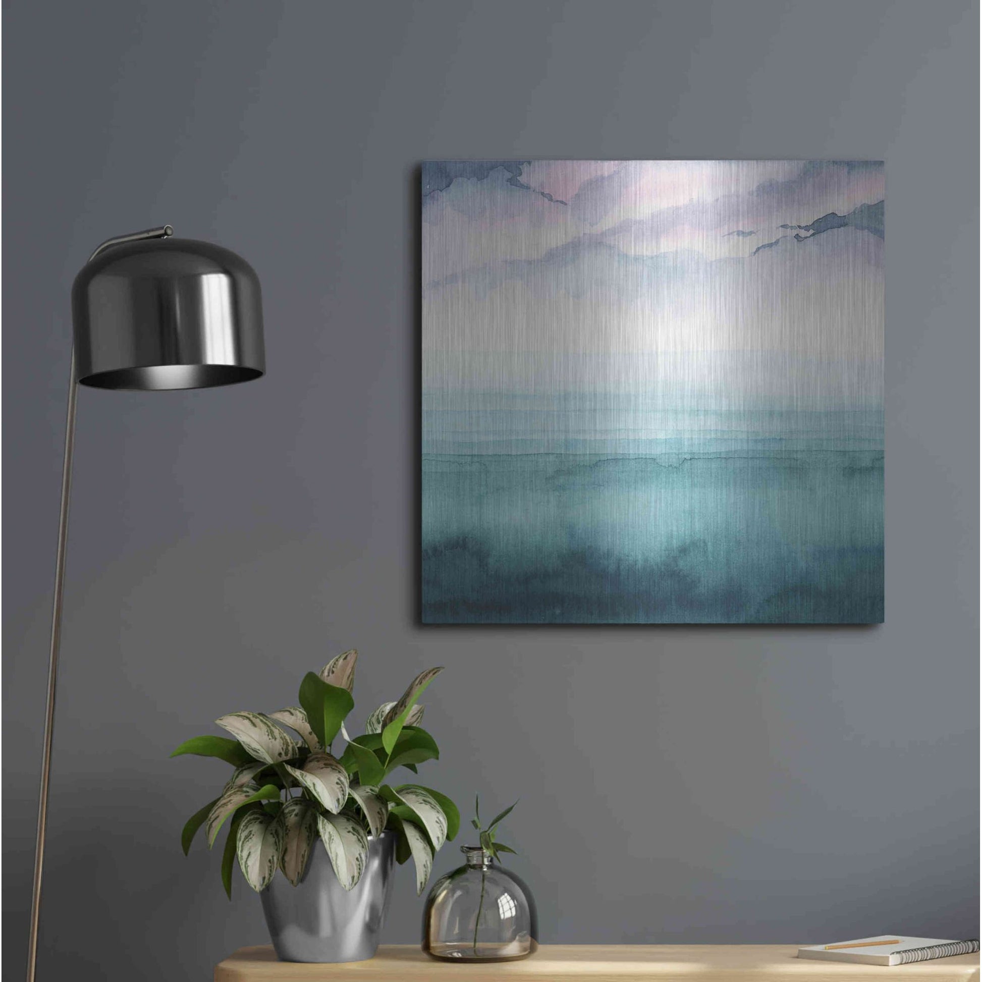 Luxe Metal Art 'Dusk on the Bay II' by Grace Popp, Metal Wall Art,24x24